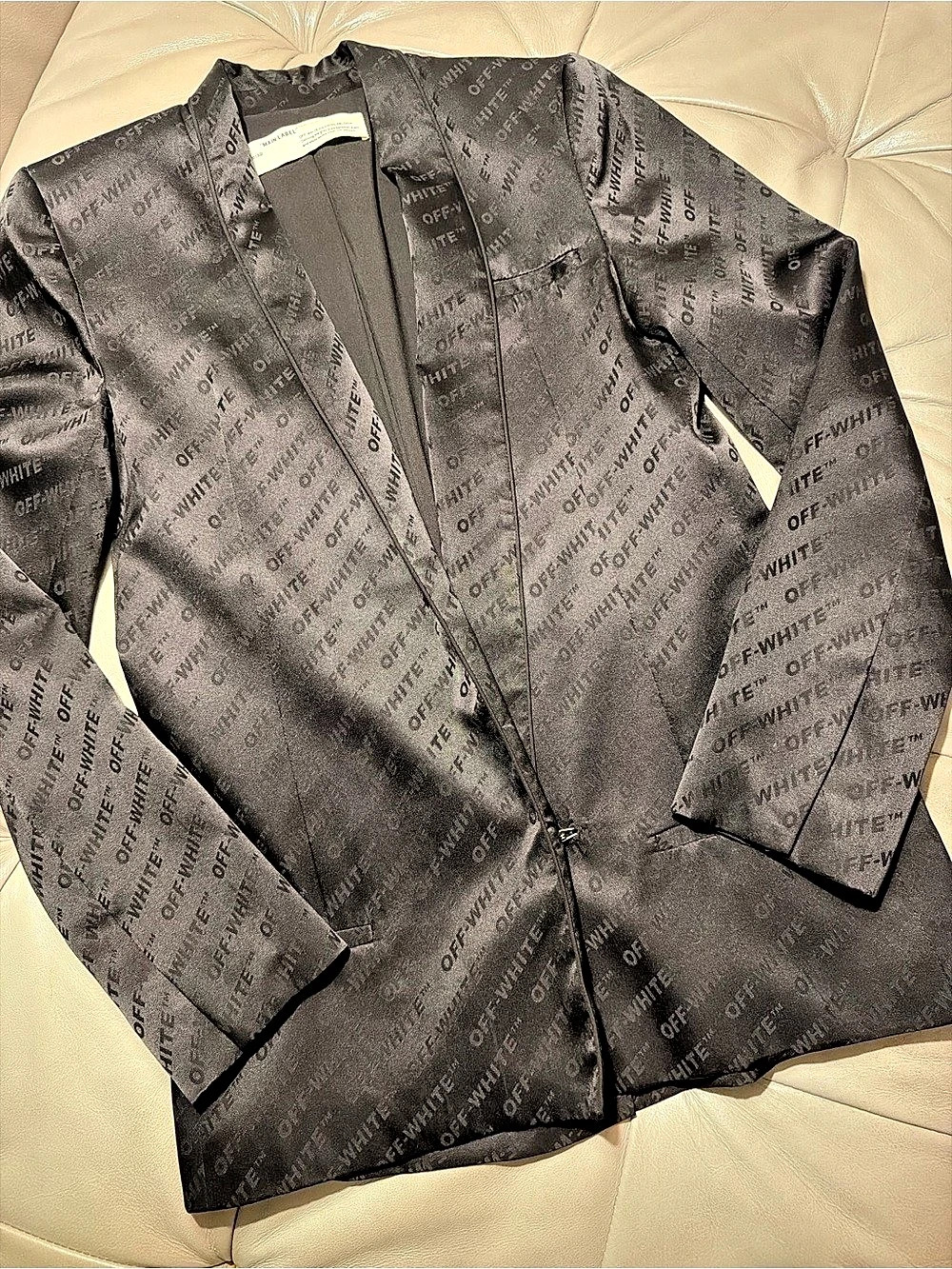 Off-White Virgil Abloh x The Simpsons Silk Blend Blazer in Black & White Size 36